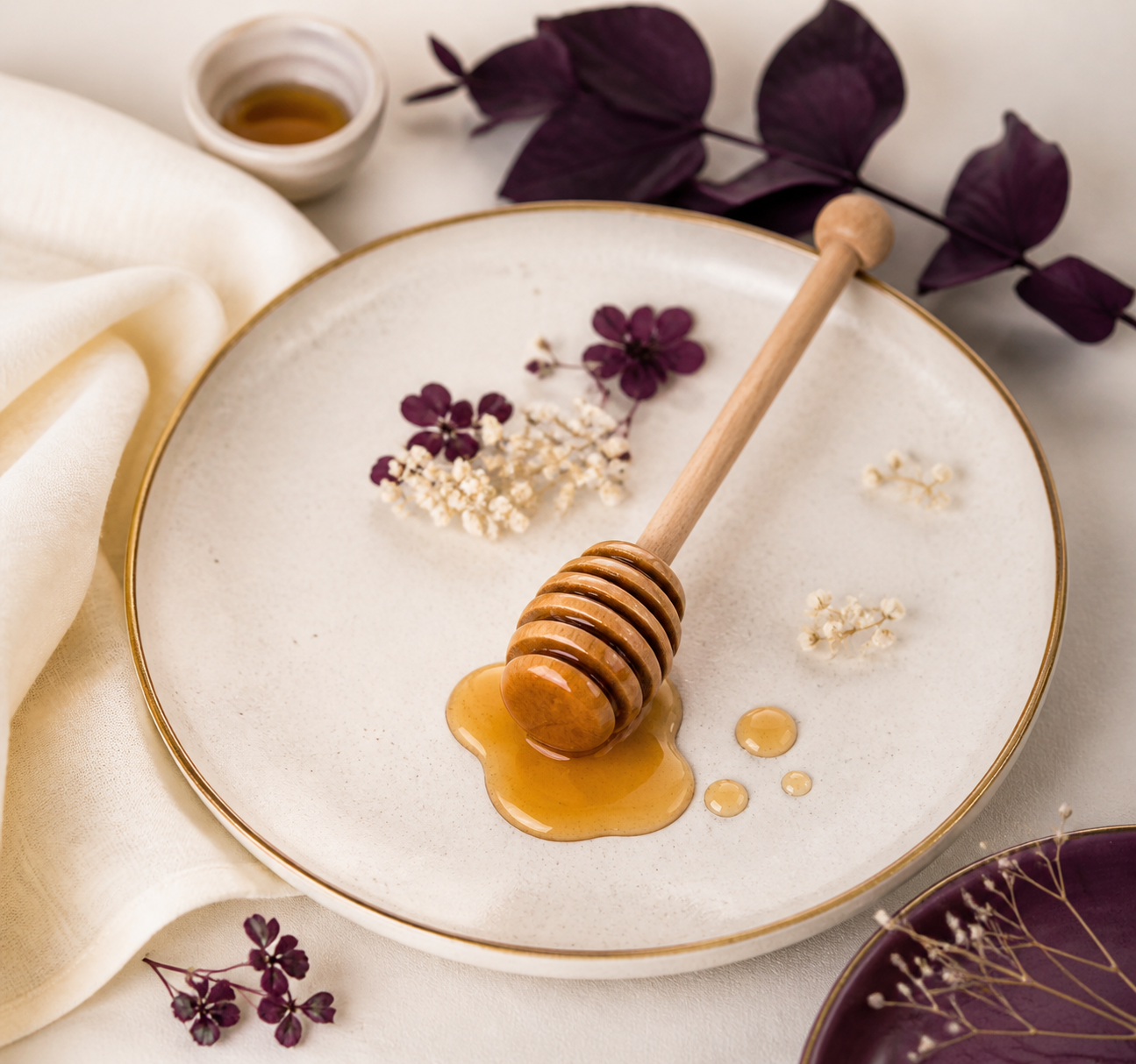 Chamomile honey snack cake with lavender sugar