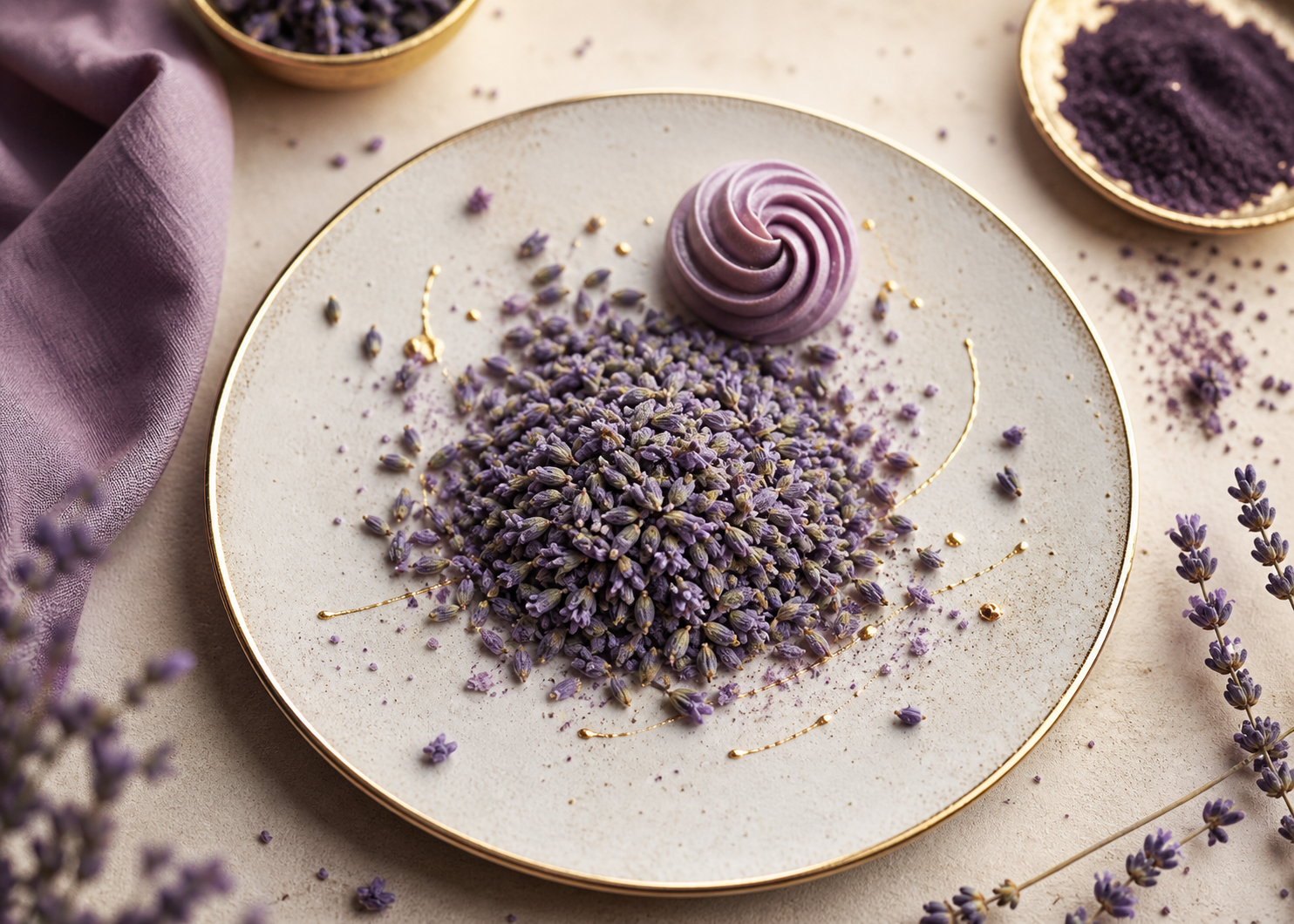 Soft Milk Bread Rolls with Lavender Butter